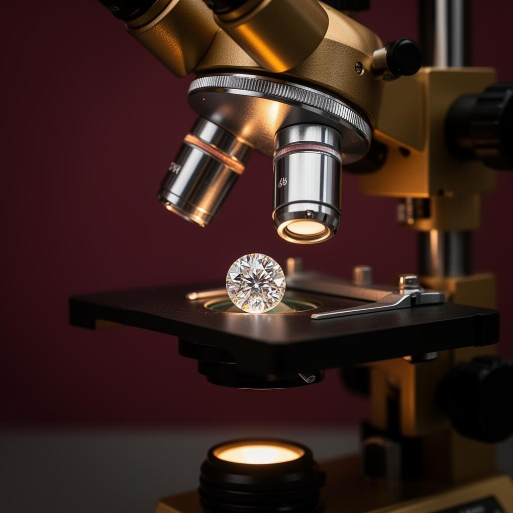 Microscopic Examination — 10×–60× Gemological Microscope at Diamond House Gem Lab