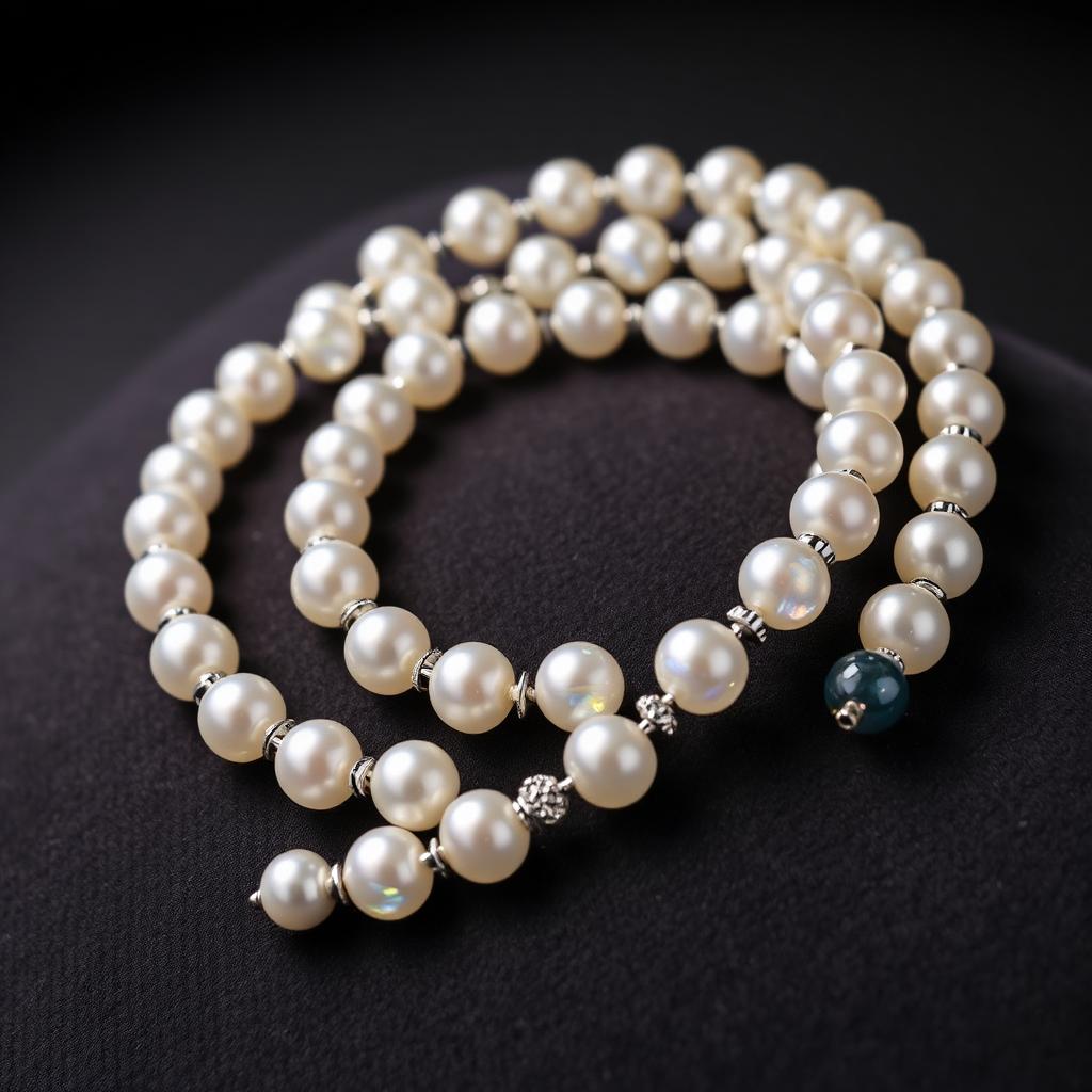 Chandra — Life Path 2 numerology bracelet — Pearl & Rainbow Moonstone
