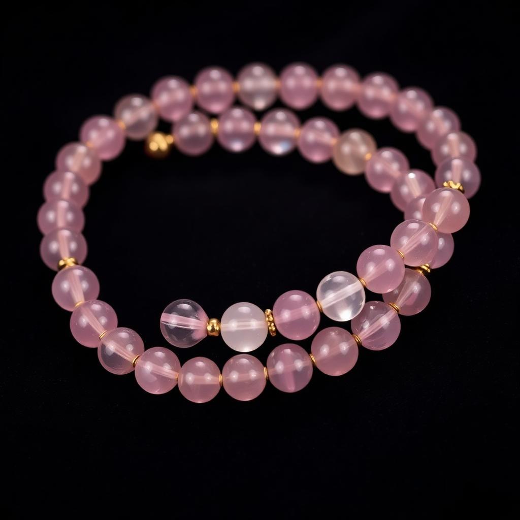 Shukra — Life Path 6 numerology bracelet — Rose Quartz & Clear Quartz