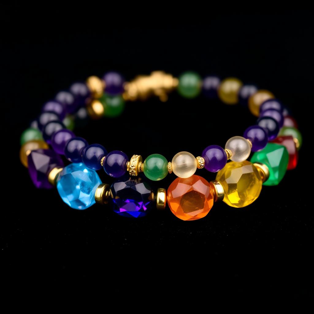 Seven Chakra numerology bracelet — Amethyst · Lapis · Topaz · Aventurine · Citrine · Carnelian · Garnet